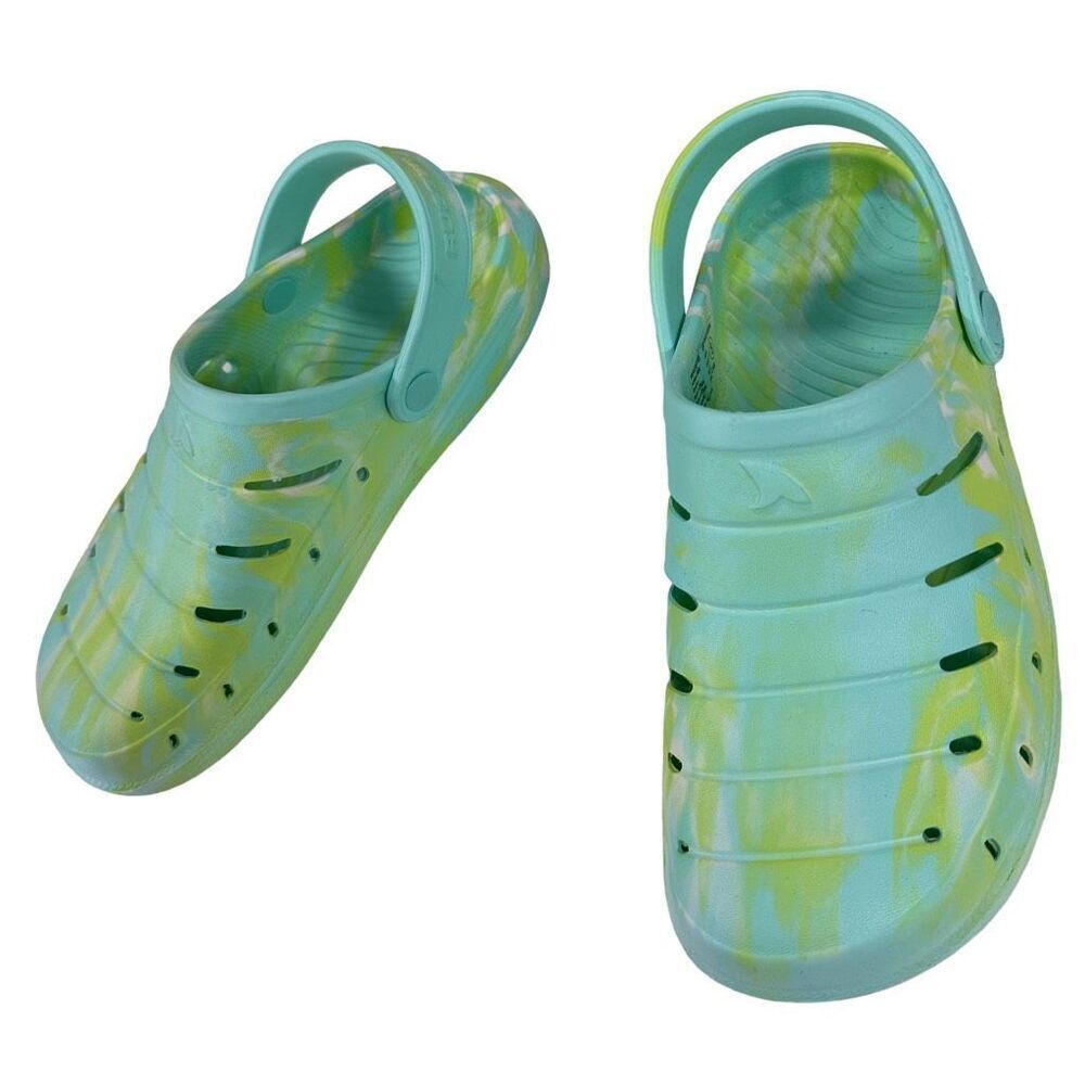 Rugged Shark Tie-die Green EVA Clogs Women’s Size 8 - Picture 2 of 9